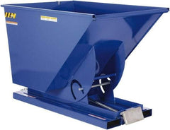 Vestil - 4,000 Lb Load Capacity, 1-1/2 Cu Yd, Steel Self-Dumping Hopper - 43-9/16" Wide x 68-3/8" Long x 51-13/16" High, Blue - Industrial Tool & Supply
