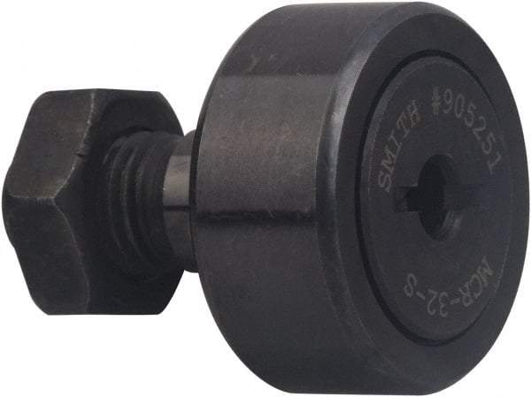 Accurate Bushing - 16mm Roller Diam x 11mm Width, 6mm Stud Diam x 16mm Length, Sealed Stud Cam Follower - Carbon Steel, 8mm Thread Length, M6 X 1 Thread, 28mm OAL, 6,400 N Dynamic Cap, 8,500 N Static Cap - Industrial Tool & Supply