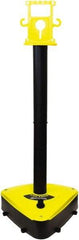PRO-SAFE - 46-1/2" High, 3" Pole Diam, Warning Post - 55-1/4" Base Diam, Triangle Plastic Base, Black Plastic Post, For Outdoor Use - Industrial Tool & Supply