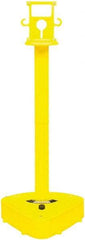 PRO-SAFE - 46-1/2" High, 3" Pole Diam, Warning Post - 55-1/4" Base Diam, Triangle Plastic Base, Yellow Plastic Post, For Outdoor Use - Industrial Tool & Supply