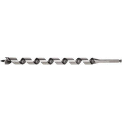 Irwin - 11/16", 7/16" Diam Hex Shank, 24" Overall Length with 21" Twist, Utility Auger Bit - Industrial Tool & Supply