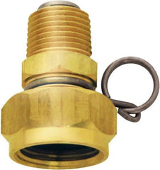 SANI-LAV - 1 Piece, 1/2 NPT & 3/4 GHT MNPT x FGHT, Brass Reusable Hose Male Swivel Fitting - 3/8" Hose ID x 1-1/4" Hose OD - Industrial Tool & Supply
