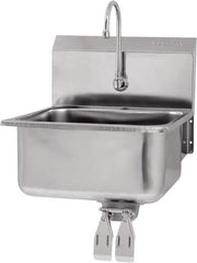 SANI-LAV - 19" Long x 16" Wide Inside, 1 Compartment, Grade 304 Stainless Steel Hands Free Hand Sink - 18 Gauge, 21" Long x 20" Wide x 24" High Outside, 10" Deep - Industrial Tool & Supply