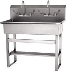 SANI-LAV - 37" Long x 16-1/2" Wide Inside, 1 Compartment, Grade 304 Stainless Steel Hands Free Hand Sink - 16 Gauge, 40" Long x 20" Wide x 45" High Outside, 8" Deep - Industrial Tool & Supply