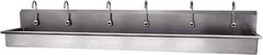 SANI-LAV - 117" Long x 16-1/2" Wide Inside, 1 Compartment, Grade 304 Stainless Steel Hands Free Hand Sink - 16 Gauge, 120" Long x 20" Wide x 18" High Outside, 8" Deep - Industrial Tool & Supply