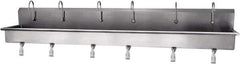 SANI-LAV - 117" Long x 16-1/2" Wide Inside, 1 Compartment, Grade 304 Stainless Steel Hands Free Hand Sink - 16 Gauge, 120" Long x 20" Wide x 18" High Outside, 8" Deep - Industrial Tool & Supply
