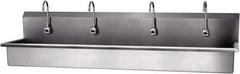 SANI-LAV - 77" Long x 16-1/2" Wide Inside, 1 Compartment, Grade 304 Stainless Steel Hands Free Hand Sink - 16 Gauge, 80" Long x 20" Wide x 18" High Outside, 8" Deep - Industrial Tool & Supply