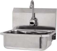 SANI-LAV - 14" Long x 11" Wide Inside, 1 Compartment, Grade 304 Stainless Steel Hands Free Hand Sink - 18 Gauge, 16" Long x 15-1/4" Wide x 16" High Outside, 5" Deep - Industrial Tool & Supply