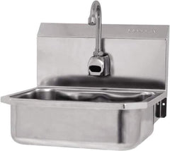 SANI-LAV - 14" Long x 11" Wide Inside, 1 Compartment, Grade 304 Stainless Steel Hands Free Hand Sink - 18 Gauge, 16" Long x 15-1/4" Wide x 16" High Outside, 5" Deep - Industrial Tool & Supply