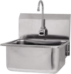 SANI-LAV - 19" Long x 16" Wide Inside, 1 Compartment, Grade 304 Stainless Steel Hands Free Hand Sink - 18 Gauge, 21" Long x 20" Wide x 24" High Outside, 10" Deep - Industrial Tool & Supply