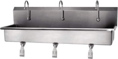 SANI-LAV - 57" Long x 16-1/2" Wide Inside, 1 Compartment, Grade 304 Stainless Steel Hands Free Hand Sink - 16 Gauge, 60" Long x 20" Wide x 18" High Outside, 8" Deep - Industrial Tool & Supply