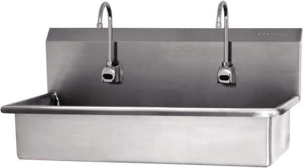 SANI-LAV - 57" Long x 16-1/2" Wide Inside, 1 Compartment, Grade 304 Stainless Steel Hands Free Hand Sink - 16 Gauge, 40" Long x 20" Wide x 18" High Outside, 8" Deep - Industrial Tool & Supply