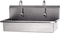 SANI-LAV - 37" Long x 16-1/2" Wide Inside, 1 Compartment, Grade 304 Stainless Steel Hands Free Hand Sink - 16 Gauge, 40" Long x 20" Wide x 18" High Outside, 8" Deep - Industrial Tool & Supply