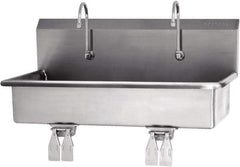 SANI-LAV - 37" Long x 16-1/2" Wide Inside, 1 Compartment, Grade 304 Stainless Steel Hands Free Hand Sink - 16 Gauge, 40" Long x 20" Wide x 18" High Outside, 8" Deep - Industrial Tool & Supply