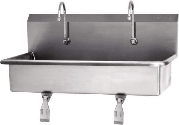 SANI-LAV - 37" Long x 16-1/2" Wide Inside, 1 Compartment, Grade 304 Stainless Steel Hands Free Hand Sink - 16 Gauge, 40" Long x 20" Wide x 18" High Outside, 8" Deep - Industrial Tool & Supply