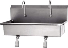 SANI-LAV - 37" Long x 16-1/2" Wide Inside, 1 Compartment, Grade 304 Stainless Steel Hands Free Hand Sink - 16 Gauge, 40" Long x 20" Wide x 18" High Outside, 8" Deep - Industrial Tool & Supply