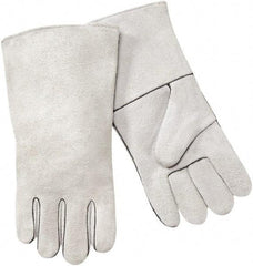 Steiner - Size L Cotton Lined Cowhide Welding Glove - 13-1/2" OAL, Gauntlet Cuff, Thumb Strap, For General Welding - Industrial Tool & Supply