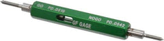 GF Gage - #0-80, Class 2B, Double End Plug Thread Go/No Go Gage - Hardened Tool Steel, Size 000 Handle Included - Industrial Tool & Supply