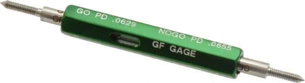GF Gage - #1-64, Class 2B, Double End Plug Thread Go/No Go Gage - Hardened Tool Steel, Size 000 Handle Included - Industrial Tool & Supply