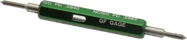 GF Gage - #1-72, Class 2B, Double End Plug Thread Go/No Go Gage - Hardened Tool Steel, Size 000 Handle Included - Industrial Tool & Supply