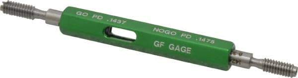 GF Gage - #8-32, Class 2B, Double End Plug Thread Go/No Go Gage - Hardened Tool Steel, Size 0 Handle Included - Industrial Tool & Supply