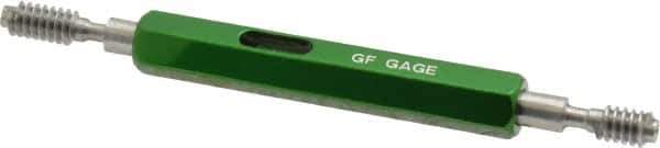 GF Gage - #10-24, Class 2B, Double End Plug Thread Go/No Go Gage - Hardened Tool Steel, Size 0 Handle Included - Industrial Tool & Supply