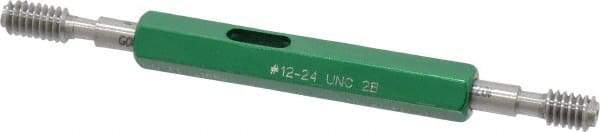 GF Gage - #12-24, Class 2B, Double End Plug Thread Go/No Go Gage - Hardened Tool Steel, Size 0 Handle Included - Industrial Tool & Supply