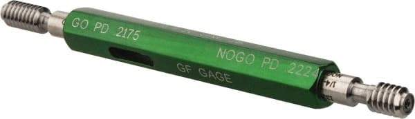 GF Gage - 1/4-20, Class 2B, Double End Plug Thread Go/No Go Gage - Hardened Tool Steel, Size 1 Handle Included - Industrial Tool & Supply