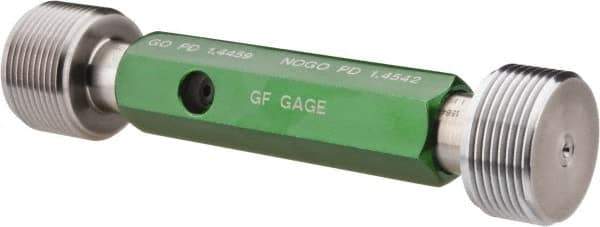GF Gage - 1-1/2 - 12, Class 2B, Double End Plug Thread Go/No Go Gage - Hardened Tool Steel, Size 5 Handle Included - Industrial Tool & Supply