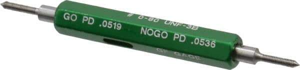 GF Gage - #0-80, Class 3B, Double End Plug Thread Go/No Go Gage - Hardened Tool Steel, Size 000 Handle Included - Industrial Tool & Supply
