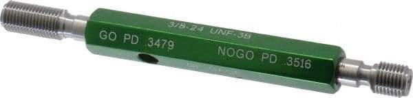 GF Gage - 3/8-24, Class 3B, Double End Plug Thread Go/No Go Gage - Hardened Tool Steel, Size 2 Handle Included - Industrial Tool & Supply