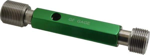 GF Gage - 1-14, Class 3B, Double End Plug Thread Go/No Go Gage - Hardened Tool Steel, Size 4 Handle Included - Industrial Tool & Supply