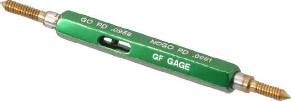 GF Gage - #4-40, Class 2B, Double End Plug Thread Go/No Go Gage - High Speed Steel, Size 00 Handle Included - Industrial Tool & Supply