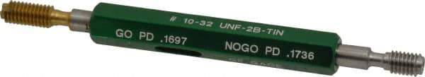 GF Gage - #10-32, Class 2B, Double End Plug Thread Go/No Go Gage - High Speed Steel, Size 0 Handle Included - Industrial Tool & Supply