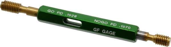 GF Gage - #12-28, Class 2B, Double End Plug Thread Go/No Go Gage - High Speed Steel, Size 0 Handle Included - Industrial Tool & Supply