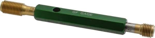 GF Gage - 7/16-20, Class 2B, Double End Plug Thread Go/No Go Gage - High Speed Steel, Size 2 Handle Included - Industrial Tool & Supply