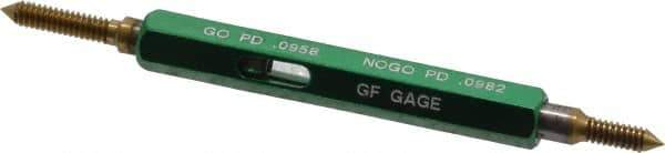 GF Gage - #4-40, Class 3B, Double End Plug Thread Go/No Go Gage - High Speed Steel, Size 00 Handle Included - Industrial Tool & Supply