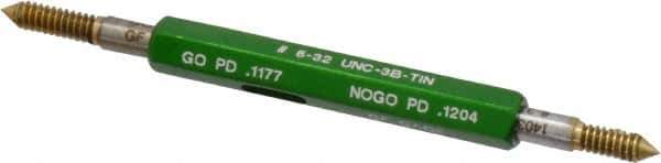 GF Gage - #6-32, Class 3B, Double End Plug Thread Go/No Go Gage - High Speed Steel, Size 00 Handle Included - Industrial Tool & Supply