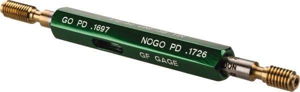 GF Gage - #10-32, Class 3B, Double End Plug Thread Go/No Go Gage - High Speed Steel, Size 0 Handle Included - Industrial Tool & Supply