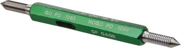 GF Gage - 4-40 Thread, Steel, Screw Thread Insert (STI) Class 3B, Plug Thread Insert Go/No Go Gage - Double End with Handle - Industrial Tool & Supply