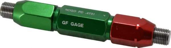 GF Gage - 1/2-20, Class 2B, Double End Plug Thread Go/No Go Gage - Steel, Size 5W Handle Included - Industrial Tool & Supply