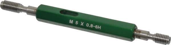 GF Gage - M5x0.80, Class 6H, Double End Plug Thread Go/No Go Gage - Hardened Tool Steel, Size 0 Handle Included - Industrial Tool & Supply