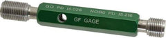 GF Gage - M16x1.50, Class 6H, Double End Plug Thread Go/No Go Gage - Hardened Tool Steel, Size 3 Handle Included - Industrial Tool & Supply