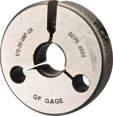 GF Gage - 1/2-20 Go Single Ring Thread Gage - Class 2A - Industrial Tool & Supply