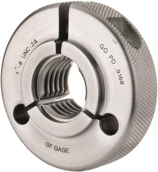 GF Gage - 1-8 Go Single Ring Thread Gage - Class 2A - Industrial Tool & Supply