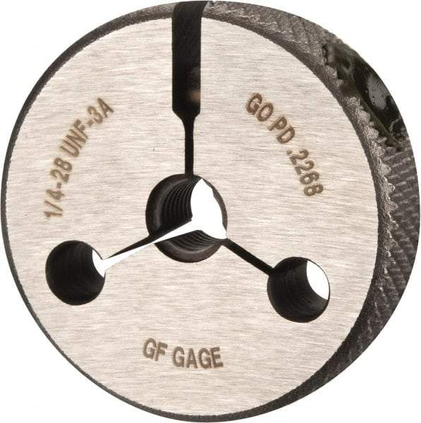 GF Gage - 1/4-28 Go Single Ring Thread Gage - Class 3A - Industrial Tool & Supply