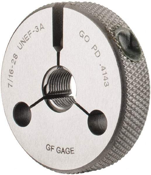 GF Gage - 7/16-28 Go Single Ring Thread Gage - Class 3A - Industrial Tool & Supply