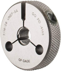 GF Gage - 7/16-28 Go Single Ring Thread Gage - Class 3A - Industrial Tool & Supply