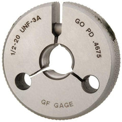 GF Gage - 1/2-20 Go Single Ring Thread Gage - Class 3A - Industrial Tool & Supply