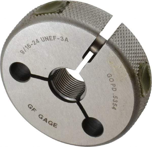 GF Gage - 9/16-24 Go Single Ring Thread Gage - Class 3A - Industrial Tool & Supply
